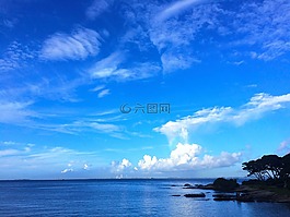 台风,观察到的高耸积云,蓝色的天空