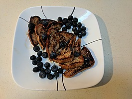 法国吐司,蓝莓,早餐