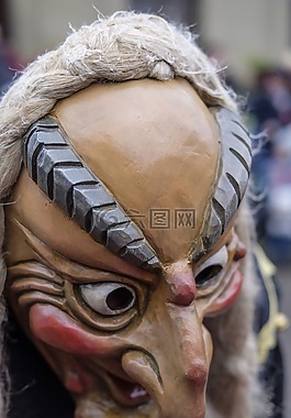 掩码,木制面具,女巫