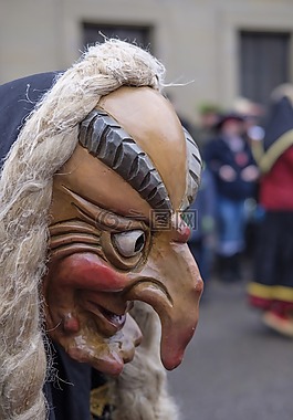 掩码,木制面具,女巫