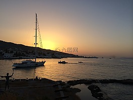 哇,帆船,夏天