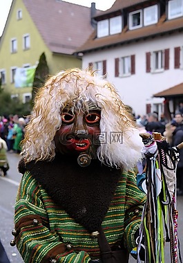 掩码,木制面具,女巫