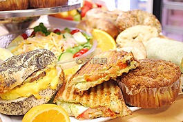 熟食店,早餐,三明治