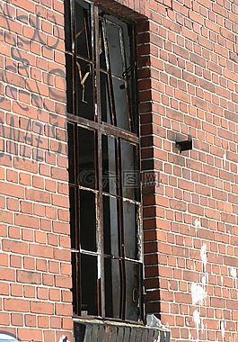 砖墙,窗口,涂鸦