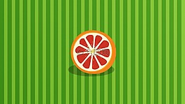 绿色,橙色,水果