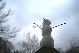 雪人,快乐,冬天