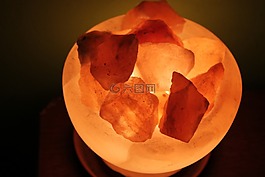 盐晶体,灯,晶体
