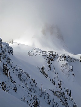 mt 贝克,雪山,冬天