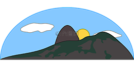 山,云,小山
