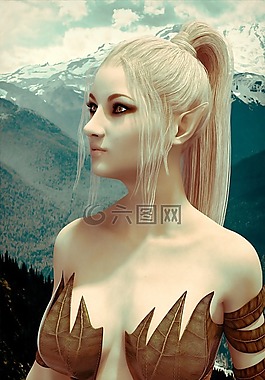 精灵女孩,幻想封面,书的封面