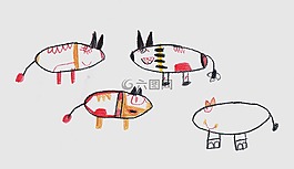 儿童,儿童绘画,一群