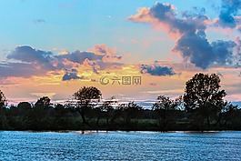 涨潮,日落,lichtspiel