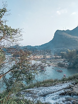 山水,德天瀑布,景