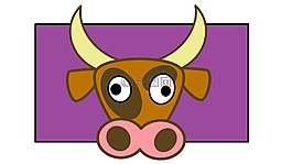牛,紫罗兰色棕色,图形