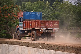 卡车,路,正在建设