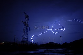 闪电,雷,夜