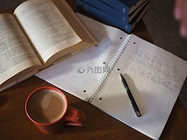 咖啡,学校,家庭作业