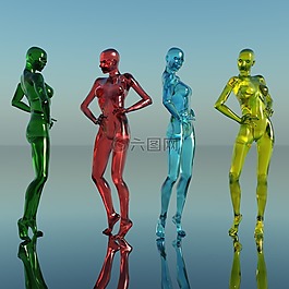 玻璃女士,女士们,玻璃