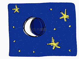 月亮,星星,夜
