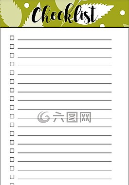 moss绿色清单,现代化的清单,打勾框排清单