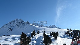 滑雪,跑道,冬天