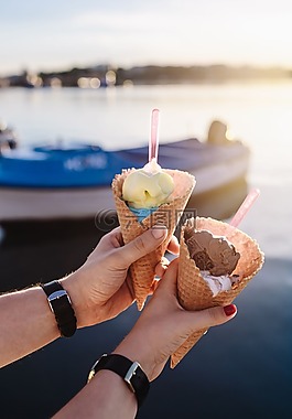 冰淇淋,夏天,避风港