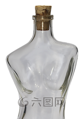 玻璃瓶,女子,躯干