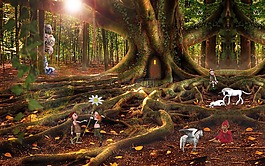 幻想,女孩,精灵