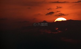 日落,夕阳,天空