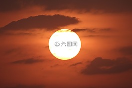 日落,夕阳,天空