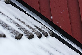 屋顶,冬天,雪