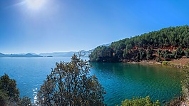 风景,湖泊,蓝天