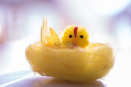 黄色,小鸡,装饰