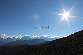 远处,重叠,山