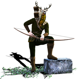 猎人,拱,弓和箭