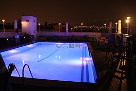 水池,水,夜