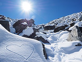 太阳,雪,心脏