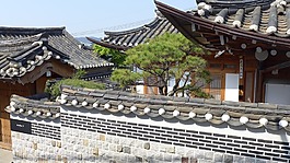 韩式屋村,古典建筑,灰色瓦房