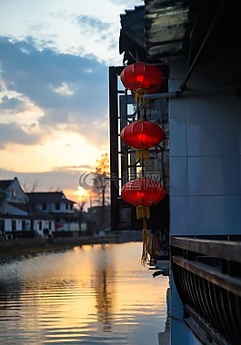 西塘,水乡,灯笼