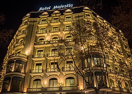 hotel majestic酒店,巴塞罗那,夜