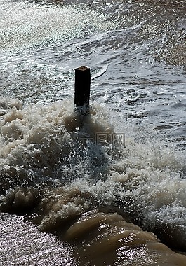 涨潮,喷雾,波