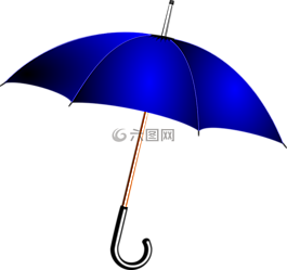伞,蓝色,雨