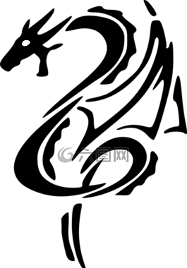 黑,龙,动物