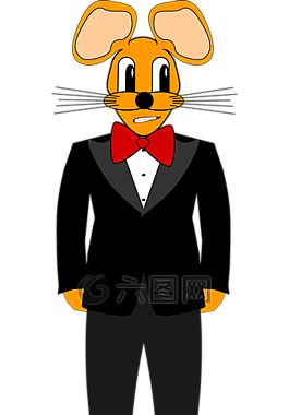 鼠标,燕尾服,领带