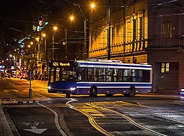夜,公共汽车,在solaris
