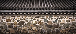 屋面瓦,石头墙,韩屋