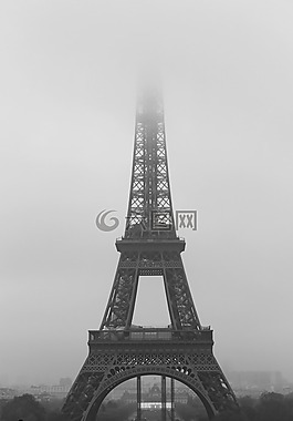 巴黎,艾菲尔铁塔,雾