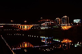 城市夜景,夜晚,桥