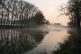 性质,河,早晨