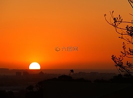日落,farbenspiel,sonnenkugel